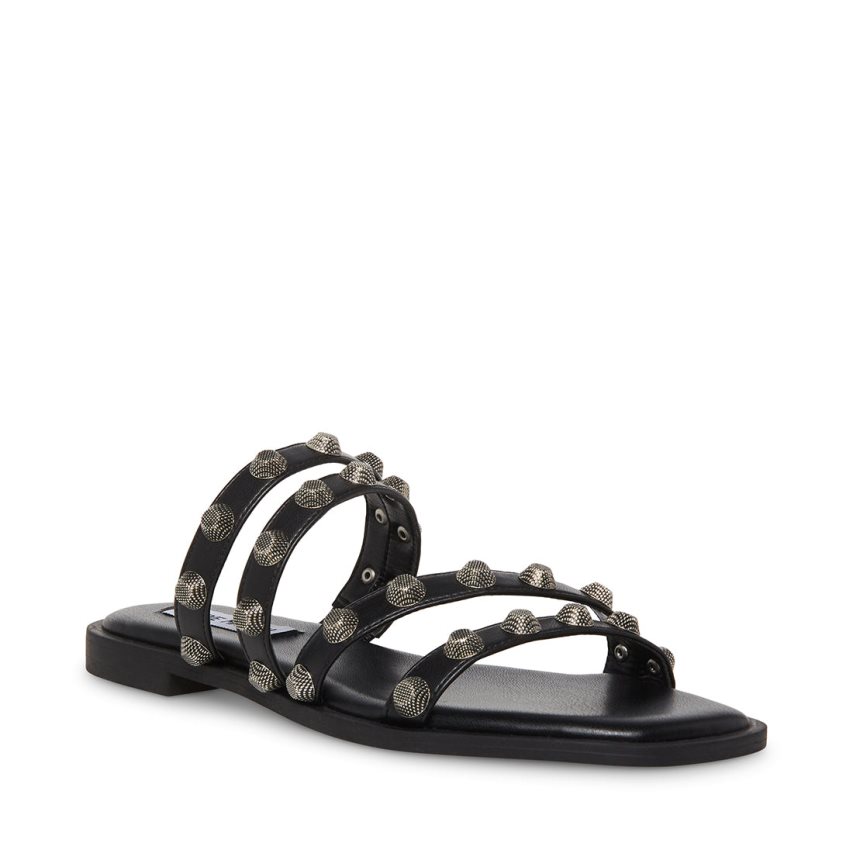 Black Steve Madden Sterling Women's Flat Sandals | PH 2867GIF